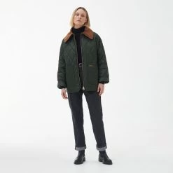 Barbour Women's Woodhall Quilted Jacket - Sage -Fashion Lady barbour woodhall jckt sage anct 4