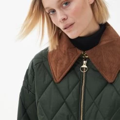Barbour Women's Woodhall Quilted Jacket - Sage -Fashion Lady barbour woodhall jckt sage anct 6