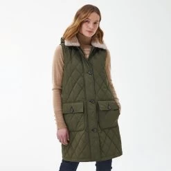 Barbour Women's Zander Quilted Gilet - Olive -Fashion Lady barbour zander gilet olive 2 1