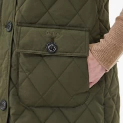 Barbour Women's Zander Quilted Gilet - Olive -Fashion Lady barbour zander gilet olive 7