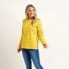 Brakeburn Women's Bella Stripe Crew Neck Long Sleeve Top - Yellow