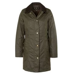 Barbour Women’s Belsay Wax Jacket – Olive -Fashion Lady belsay 2