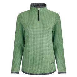 Weird Fish Women's Beyonce Eco ¼ Zip Grid Fleece - Green