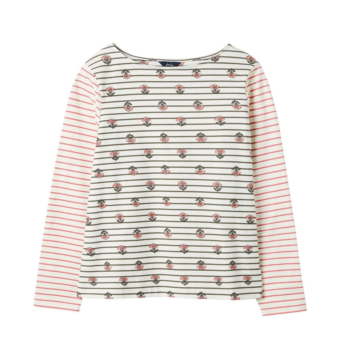 Joules Women's Brancaster Print Top - Grey Stripe 5 Joules Women's Brancaster Print Top - Grey Stripe - Image 5