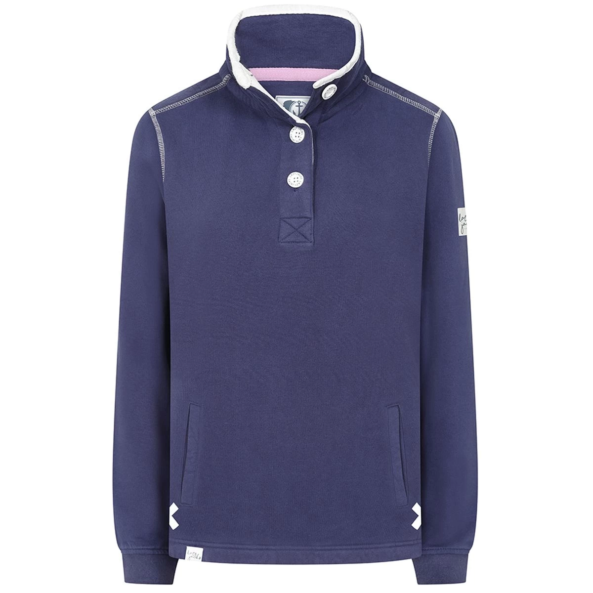 Lazy Jacks Women’s Plain Button Neck Sweatshirt – Twilight 5 Lazy Jacks Women’s Plain Button Neck Sweatshirt – Twilight - Image 5