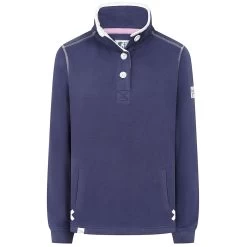 Lazy Jacks Women’s Plain Button Neck Sweatshirt – Twilight