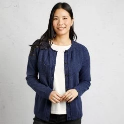 Weird Fish Women’s Caballo Cardigan - Navy -Fashion Lady caballo cardigan navy 3