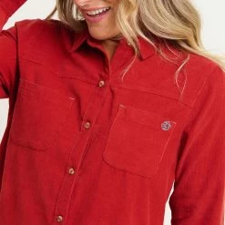 Brakeburn Women's Cameron Cord Midi Dress - Orange -Fashion Lady cameron cord dress orange 3