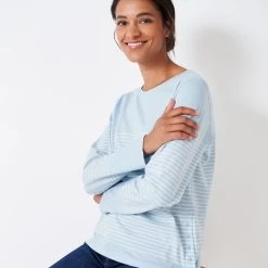 Crew Clothing Women's Cassandra Side Button Breton Top - Blue/White 8 Crew Clothing Women's Cassandra Side Button Breton Top - Blue/White -Fashion Lady cassandra s button breton bluwht 1