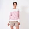 Crew Clothing Women's Cassandra Side Button Breton Top - White/Rose