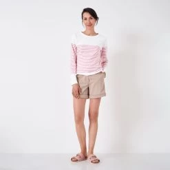 Crew Clothing Women's Cassandra Side Button Breton Top - White/Rose 8 Crew Clothing Women's Cassandra Side Button Breton Top - White/Rose -Fashion Lady cassandra s button breton whtrse 2