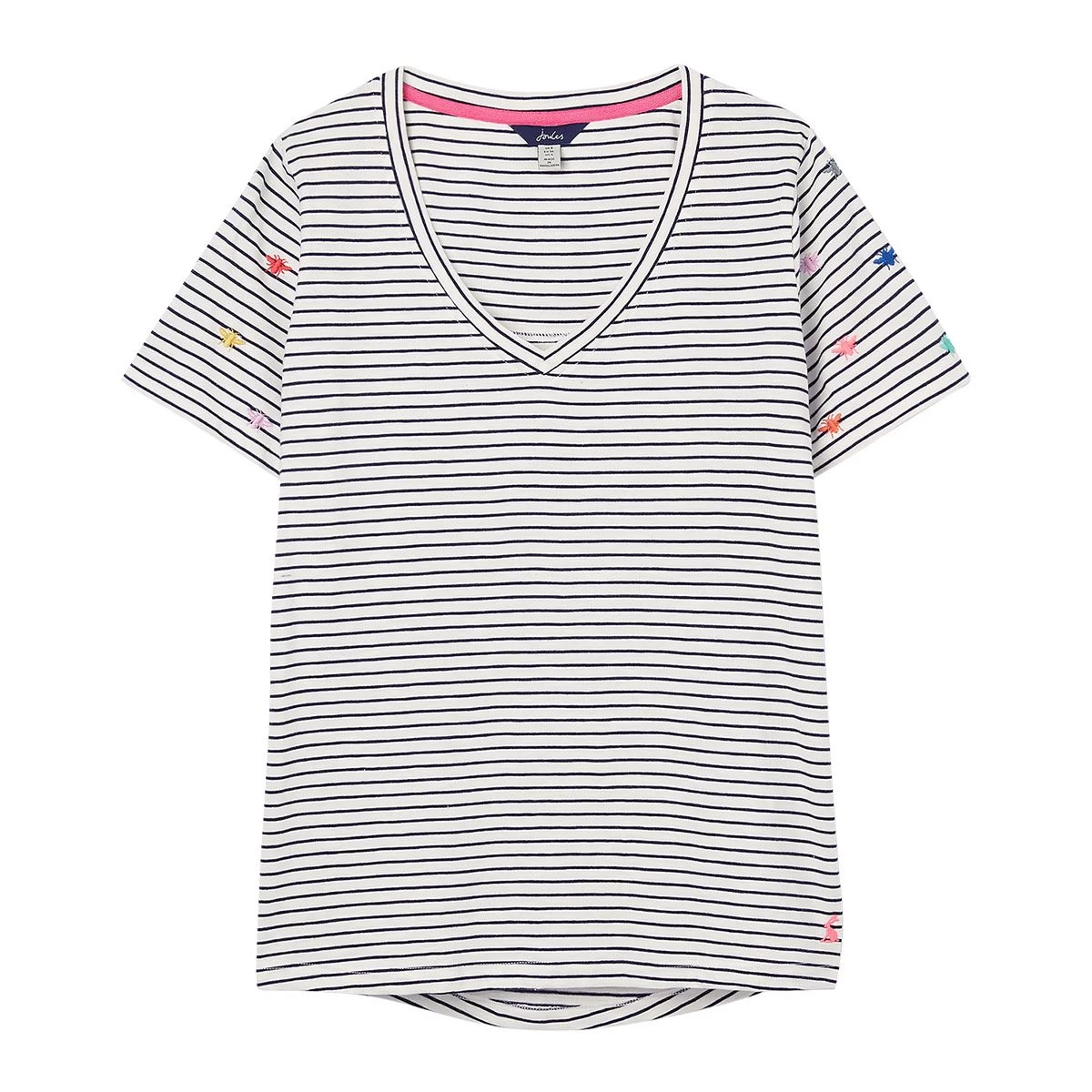 Joules Women’s Celina Embroidered T-Shirt – Cream Bee Stripe 5 Joules Women’s Celina Embroidered T-Shirt – Cream Bee Stripe - Image 5