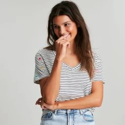 Joules Women’s Celina Embroidered T-Shirt – Cream Bee Stripe 10 Joules Women’s Celina Embroidered T-Shirt – Cream Bee Stripe -Fashion Lady celina emb crmbeestp 2
