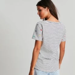 Joules Women’s Celina Embroidered T-Shirt – Cream Bee Stripe 11 Joules Women’s Celina Embroidered T-Shirt – Cream Bee Stripe -Fashion Lady celina emb crmbeestp 3