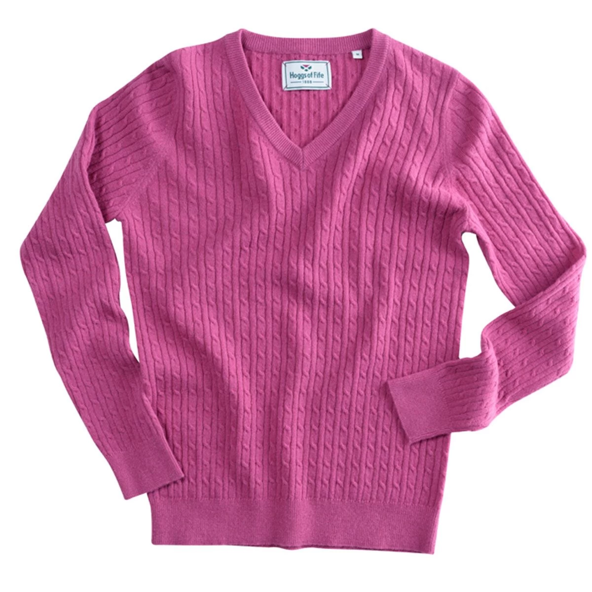 Hoggs Of Fife Women's Lauder Cable Pullover - Cerise 5 Hoggs Of Fife Women's Lauder Cable Pullover - Cerise - Image 5