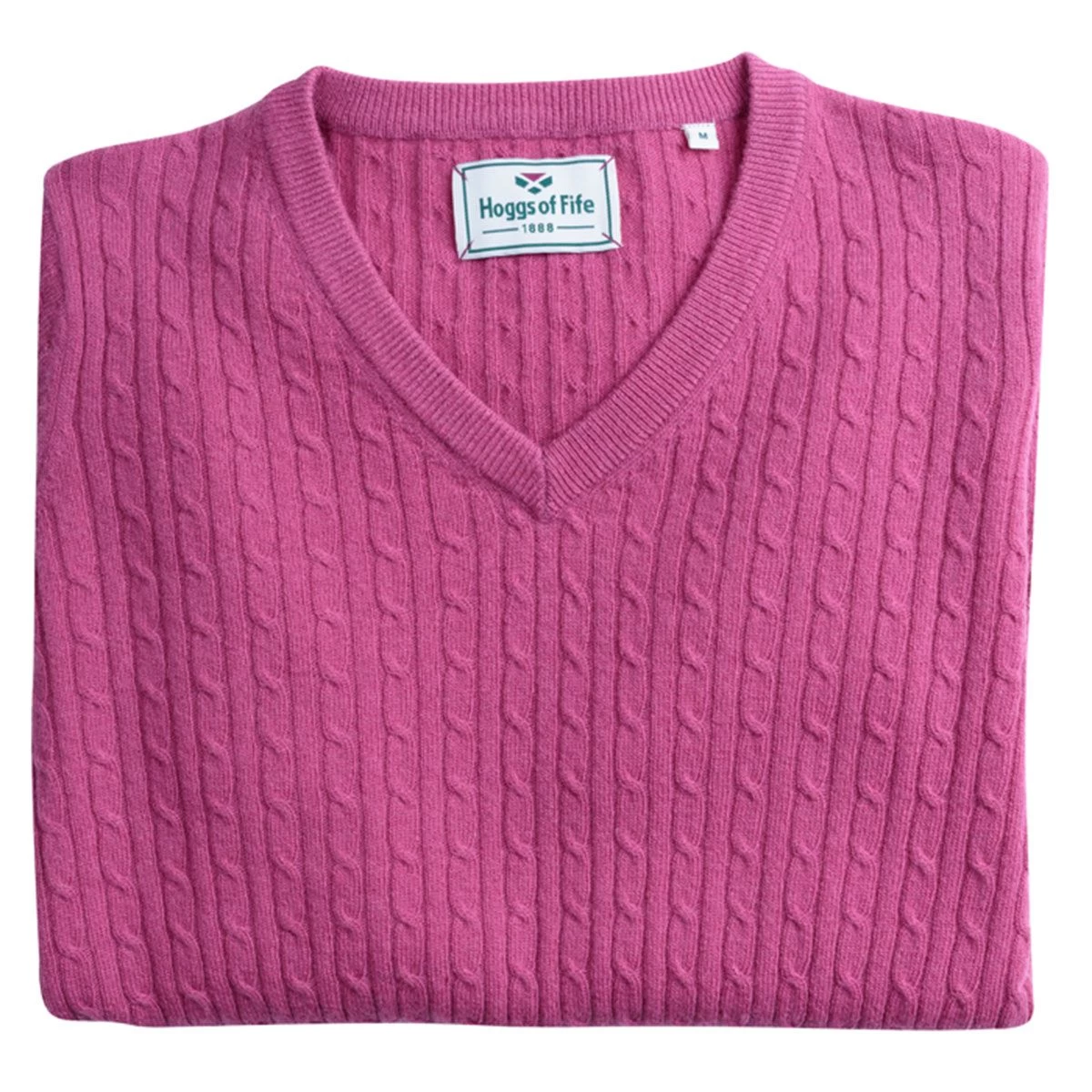 Hoggs Of Fife Women's Lauder Cable Pullover - Cerise 3 Hoggs Of Fife Women's Lauder Cable Pullover - Cerise - Image 3