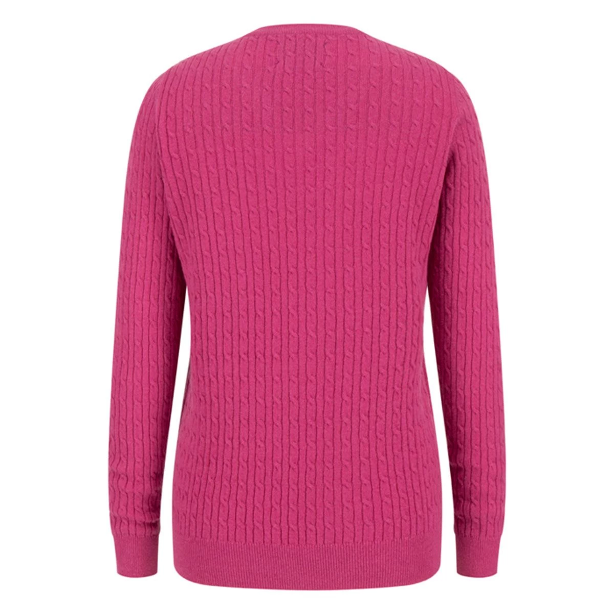 Hoggs Of Fife Women's Lauder Cable Pullover - Cerise 2 Hoggs Of Fife Women's Lauder Cable Pullover - Cerise - Image 2