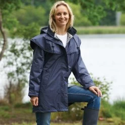 Champion Women’s Windsor Three-Quarter Length Waterproof Coat – Navy