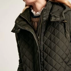 Joules Women's Chatsworth Long Quilted Coat - Heritage Green 13 Joules Women's Chatsworth Long Quilted Coat - Heritage Green -Fashion Lady chatham coat hertgrn 3