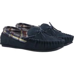 Cotswold Women's Chatsworth Moccasin Slippers - Navy