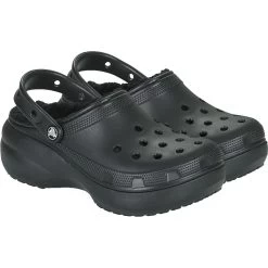 Crocs Women's Classic Platform Lined Clog - Black