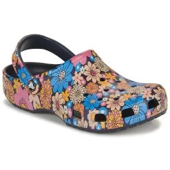 Crocs Women's Classic Retro Floral Clogs – Navy/Multi -Fashion Lady clas retro floral clog nvy mu 1 1