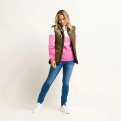 Brakeburn Women's Classic Quilted Gilet - Khaki -Fashion Lady classic gilet khaki 4