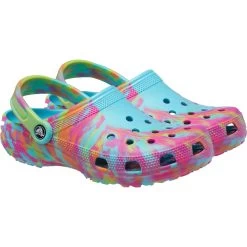 Crocs Unisex Classic Marbled Clogs – Neptune/Multi