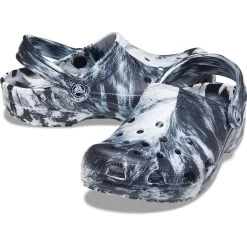 Crocs Unisex Classic Marbled Clogs – White/Black -Fashion Lady classic marbled clog whtblk 1