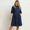 Brakeburn Women's Cora Denim Midi Dress - Blue