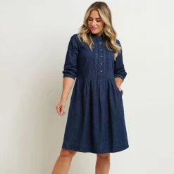 Brakeburn Women's Cora Denim Midi Dress - Blue