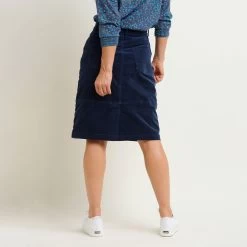 Brakeburn Women's Cord Midi Skirt - Blue -Fashion Lady cord midi skirt blue 2