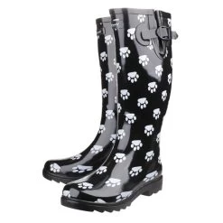 Cotswold Women's Dog Paw Wellington Boots - Black -Fashion Lady cotswold dog paw 5