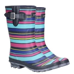 Cotswold Women's Paxfords Mid Calf Wellington Boots - Multicolour Stripe -Fashion Lady cotswold paxford multistripe 1