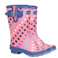 Cotswold Women's Paxford Mid Light Wellington Boots - Pink/Multi Spot -Fashion Lady cotswold paxford pink spot 1