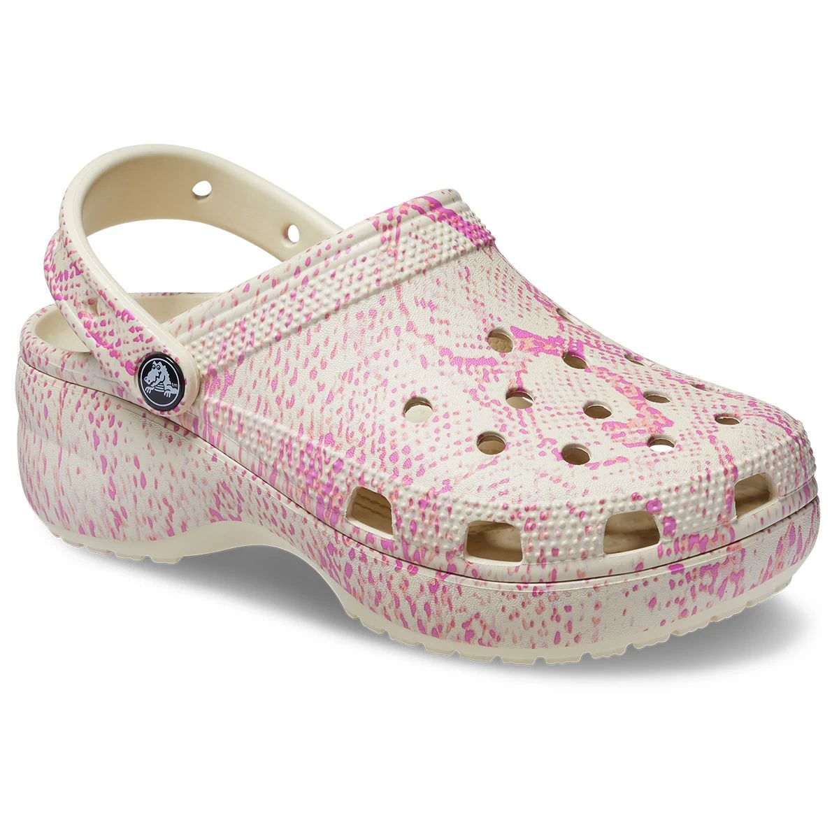 Crocs Women’s Classic Platform Snakeskin Clogs – Bone 2 Crocs Women’s Classic Platform Snakeskin Clogs – Bone - Image 2