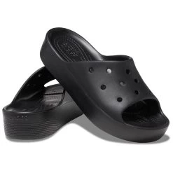 Crocs Women's Classic Platform Slides – Black -Fashion Lady crocs classic platform slides black 8