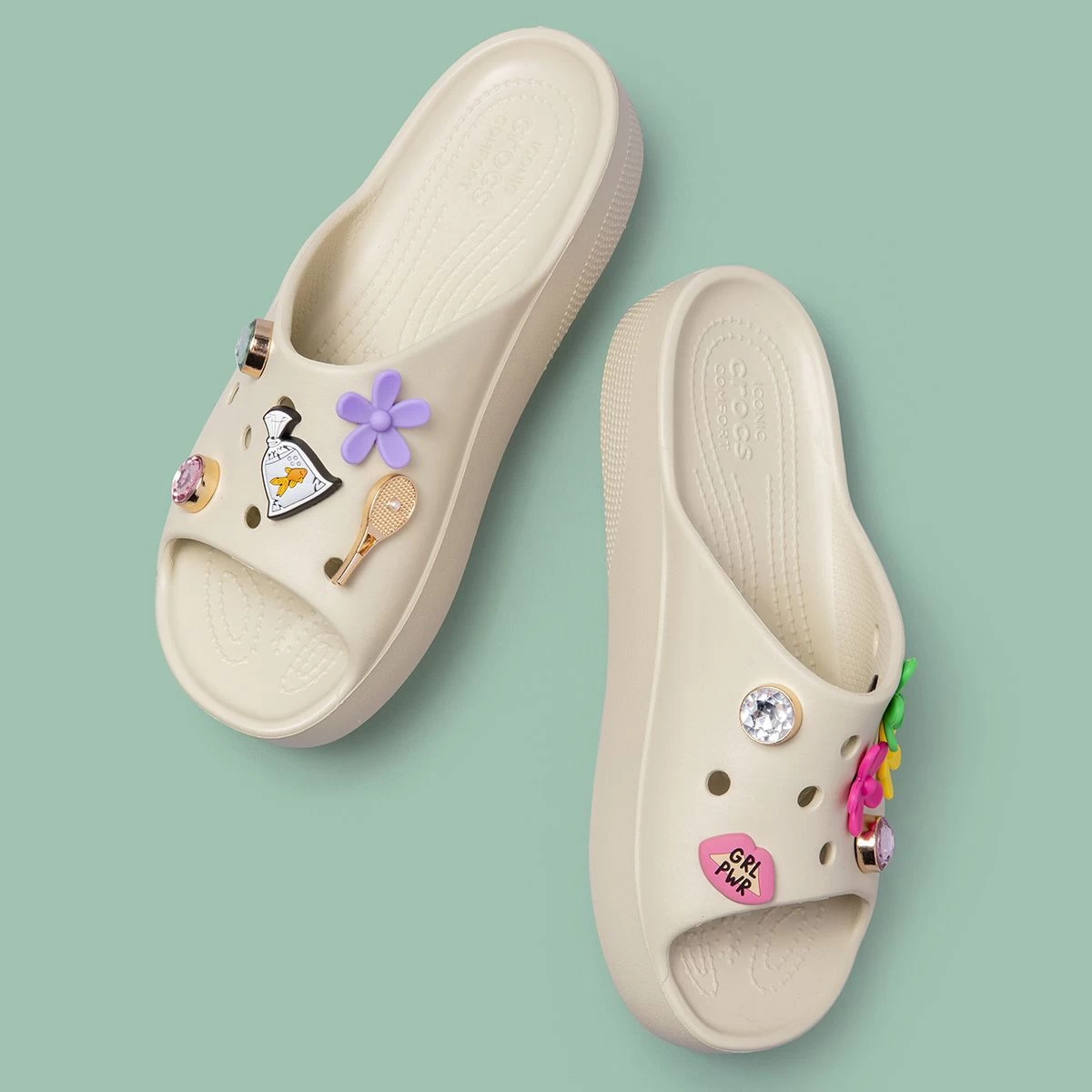 Crocs Women's Classic Platform Slides – Bone 10 Crocs Women's Classic Platform Slides – Bone - Image 10