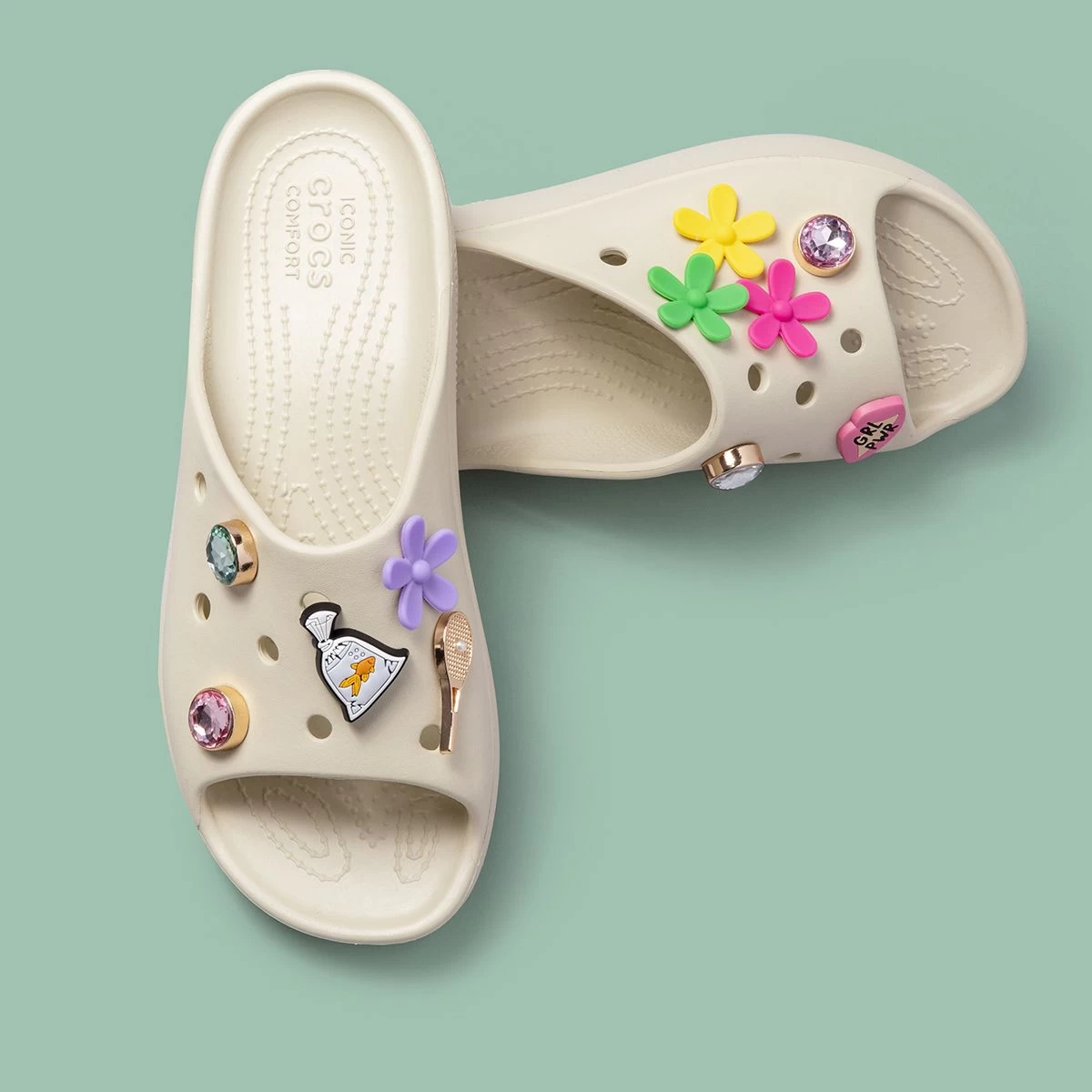 Crocs Women's Classic Platform Slides – Bone 9 Crocs Women's Classic Platform Slides – Bone - Image 9