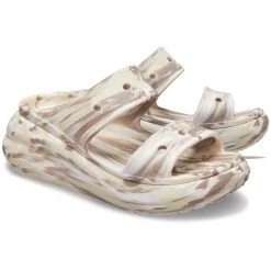 Crocs Women’s Crush Marbled Sandals - Bone
