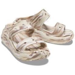 Crocs Women’s Crush Marbled Sandals - Bone -Fashion Lady crocs crush sandals marble bone6