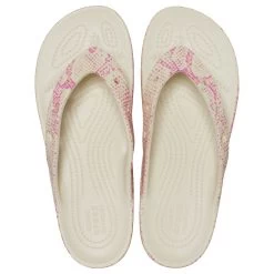 Crocs Women's Classic Platform Snakeskin Flip Flops - Bone -Fashion Lady crocs platform flip flop snakeskin bone 2