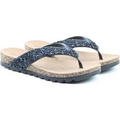 Heavenly Feet Women's Crocus Toe Post Sandals - Black