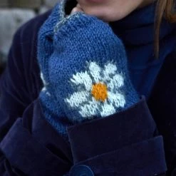 Pachamama Women's Daisy Handwarmers - Denim -Fashion Lady daisy handwarmer denim 2