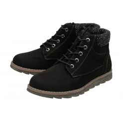 Lotus Women's Drew Knit Collar Boot - Black -Fashion Lady drew knit collar boot black1 1