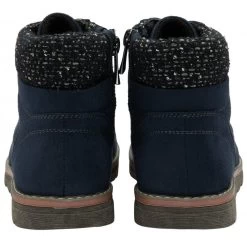 Lotus Women's Drew Knit Collar Boot - Navy -Fashion Lady drew knit collar boot navy 3 1