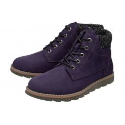 Lotus Women's Drew Knit Collar Boot - Purple