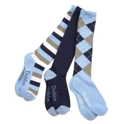 Dublin 3 Pack Socks - Sky/Navy