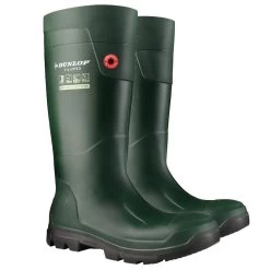 Dunlop Purofort Fieldpro Full Safety Wellington Boots - Green