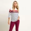 Brakeburn Women's Engineered Stripe Long Sleeve Tee - Cream